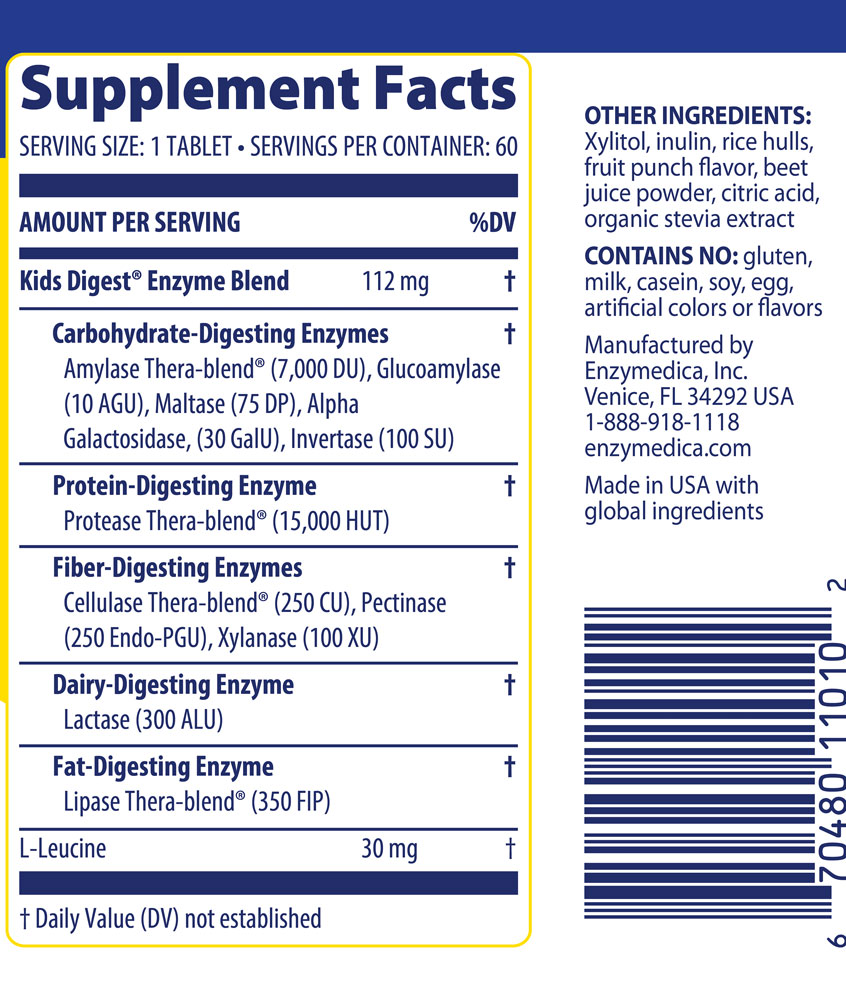 Supplement Facts - Kids Digest by Enzymedica