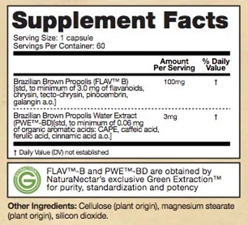 Supplement Facts - Brown Bee Propolis