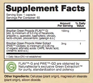 Supplement Facts - Green Bee Propolis