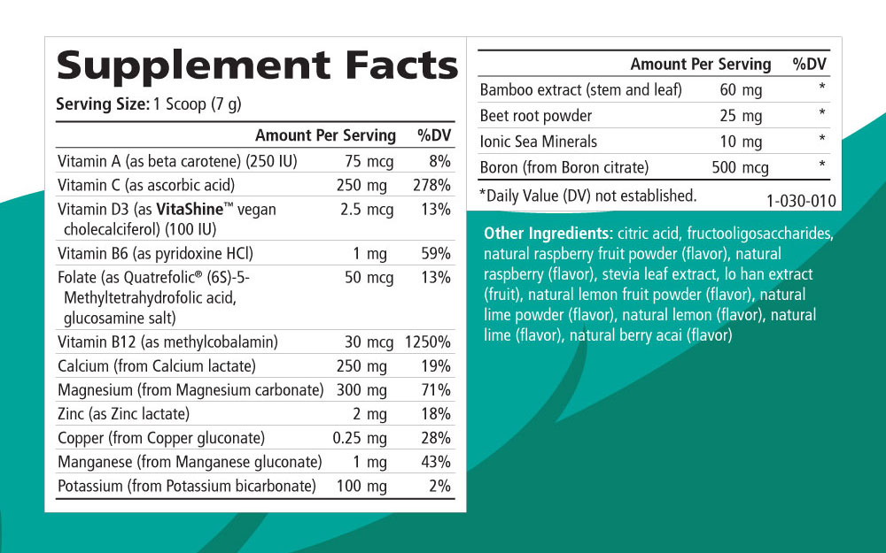 Supplement Facts - Ionic-Fizz Calcium Plus Raspberry Lemon